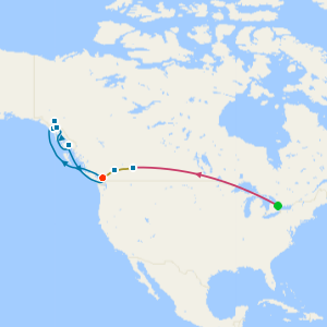 Toronto, Niagara Falls & Rocky Mountaineer from Banff to Vancouver & Alaska with Dawes Glacier with Stays