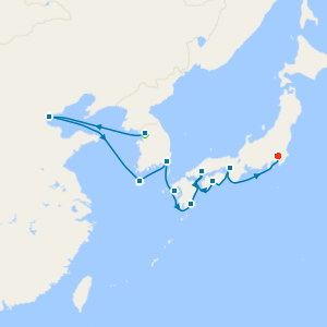 Seoul, Shanghai & Hiroshima to Tokyo with Stays