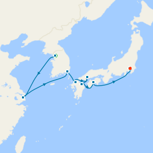 Seoul, Shanghai & Hiroshima to Tokyo with Stays