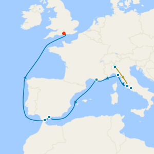 Swiss Alps, Bernina Red Train and Western Mediterranean from Civitavecchia with Milan and Rome Stays