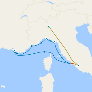 Swiss Alps, Bernina Red Train and France & Italy from Civitavecchia with Milan and Rome Stays