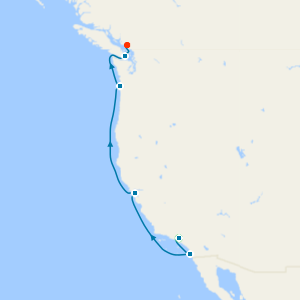 Californian Treasures to Dramatic British Columbian Shores from Los Angeles with Stay