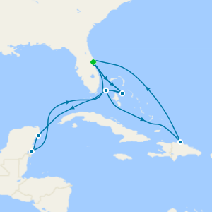 Bahamas, Mexico & Dominican Republic from Port Canaveral