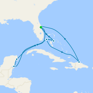 Bahamas, Mexico & Dominican Republic from Port Canaveral