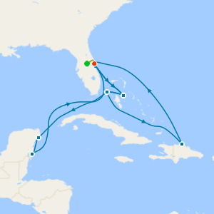 Bahamas, Mexico & Dominican Republic with 7nt Orlando Stay and Car Hire
