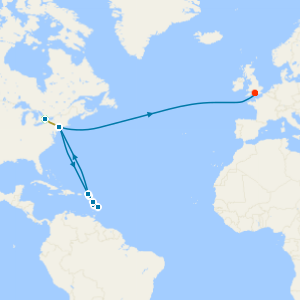 Transatlantic Crossing, Eastern Caribbean & Niagara Falls from New York with Stays