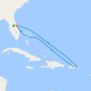 Eastern Caribbean & Perfect Day from Port Canaveral with Orlando Stay
