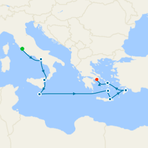 Greek Isles & Western Med from Civitavecchia (Rome) - Fly Cruise