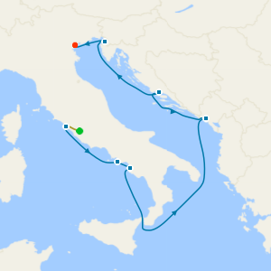 2nt Luxury Rome Stay, Adriatic Sea & Western Mediterranean from Rome