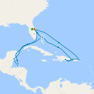 Eastern & Western Caribbean Adventure from Orlando with 7nt Stay and Car Hire