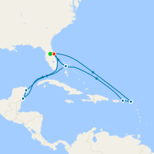 Eastern & Western Caribbean Adventure with Orlando Stay