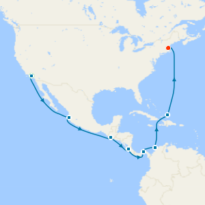 Panama Canal Eastbound with Los Angeles and Boston Stays