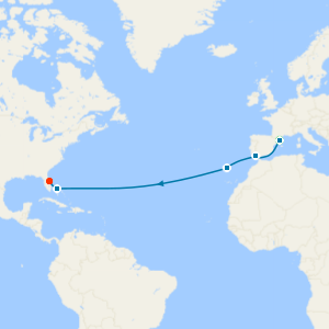 Transatlantic from Barcelona to Port Carnaveral with Stay
