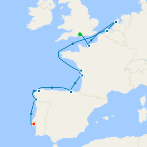 Belgium, France & Spain from Southampton to Lisbon with Stay