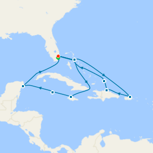 Eastern & Western Caribbean Adventurer from Ft. Lauderdale with Miami Beach Stay