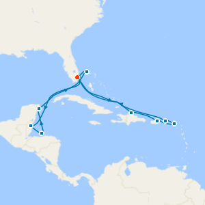 Eastern & Western Caribbean Adventurer with Miami Beach Stay