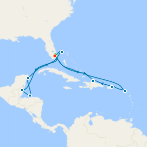 Eastern & Western Caribbean Adventurer with Miami Beach Stay