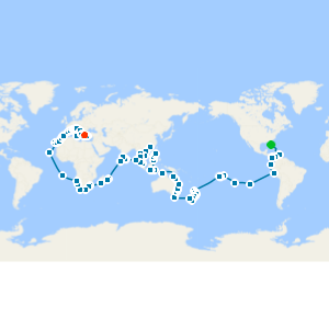 World Cruise 2028 from Miami to Athens
