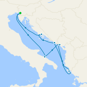 Italy, Greece and Croatia from Trieste