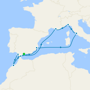 Spain, Morocco, Italy & France from Malaga