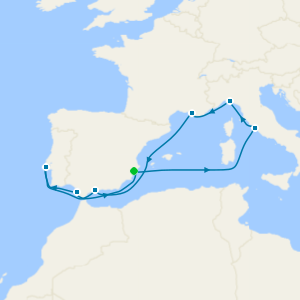 Spain, Italy, France & Portugal from Alicante