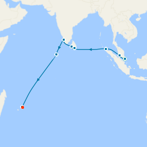 Singapore, Malaysia, Sri Lanka, India & Maldives to Mauritius with Stays