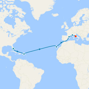 Grand Voyage from Miami to Rome with Miami Beach Stay