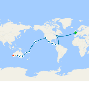 Southampton to Sydney & Indian Pacific Rail to Perth with Stays