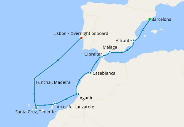 Cruise Itinerary Map