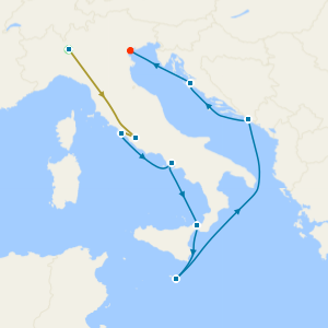 Swiss Alps, Bernina Red Train & Treasures & Monuments from Rome (Civitavecchia)