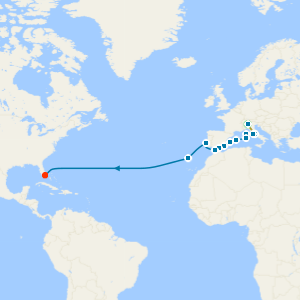Swiss Alps, Bernina Red Train & Jewels of Andalusia & Atlantic Crossing from Rome