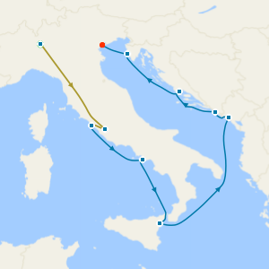 Swiss Alps, Bernina Red Train, Classic Italy & the Dalmatian Coast from Rome