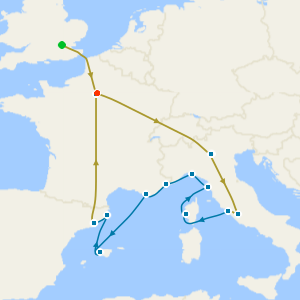Europe by Rail - No Fly Voyage with Venice Simplon-Orient-Express & Western Mediterranean from Rome to Barcelona