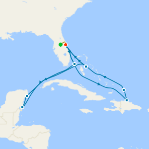 Western & Eastern Caribbean from Port Canaveral with 7nt Orlando Stay and Car Hire