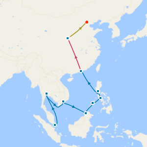 The Great Wall, Terracotta Warriors, Hong Kong & Southeast Asia fr. Singapore