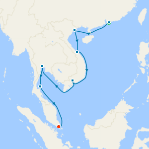 Southbound Asian Allure from Hong Kong to Singapore with Stays