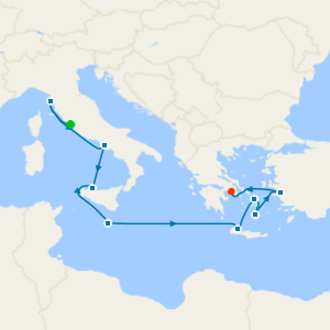 Mediterranean: Rome cruise from Civitavecchia (Rome) to Piraeus (Athens)
