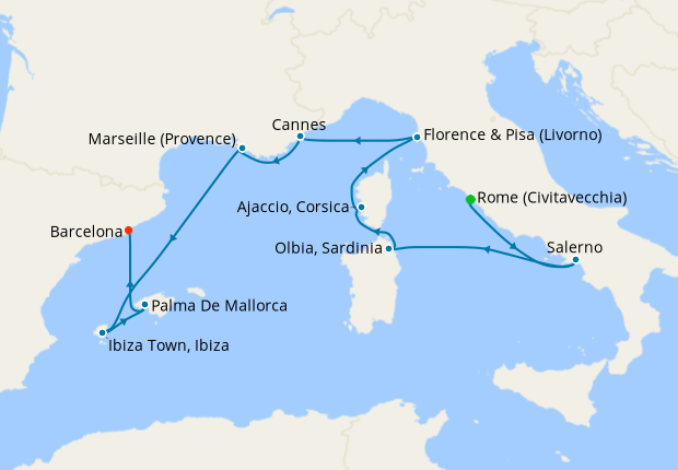 Cruise Itinerary Map