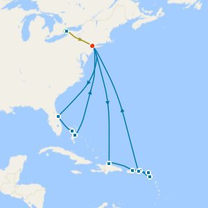 Niagara Falls, Eastern Caribbean & Bahamas from New York with Stays