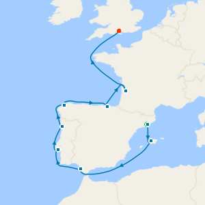 Summer's End Sailaway from Barcelona to Southampton with Stay