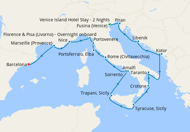 Cruise Itinerary Map