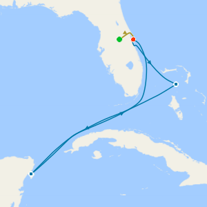 Western Caribbean from Port Canaveral with 7nt Orlando Stay and Car Hire