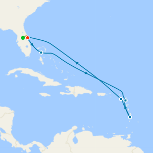 Southern Caribbean from Port Canaveral with 7nt Orlando Stay and Car Hire