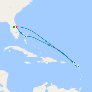 Southern Caribbean from Port Canaveral with 7nt Orlando Stay and Car Hire