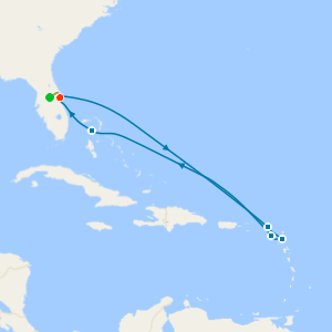 Southern Caribbean from Port Canaveral with 7nt Orlando Stay and Car Hire