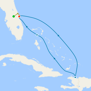 Eastern Caribbean from Port Canaveral with 7nt Orlando Stay and Car Hire