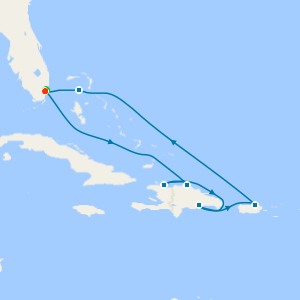 Eastern Caribbean from Miami  with Miami Beach Stay