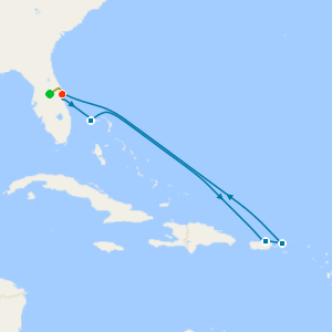 Eastern Caribbean with 7nt Orlando Stay and Car Hire