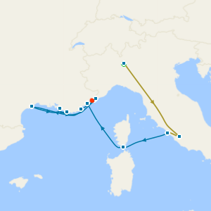 Swiss Alps, Bernina Red Train, Monaco, Nice & Marseille from Rome with Stays