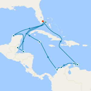 An Extended Journey through Caribbean Beauty & Ocean Stillnes - Miami R/Trip - Fly Cruise